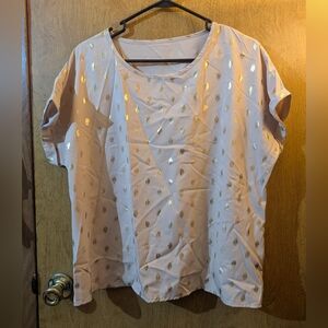 Emory Rose Gold Leaf Print Blouse